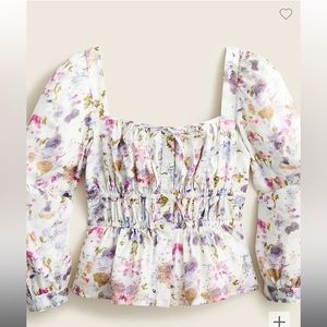 J Crew x Flora Obscura Blouse Cinched-waist Top  Kaleidoscope Floral 8